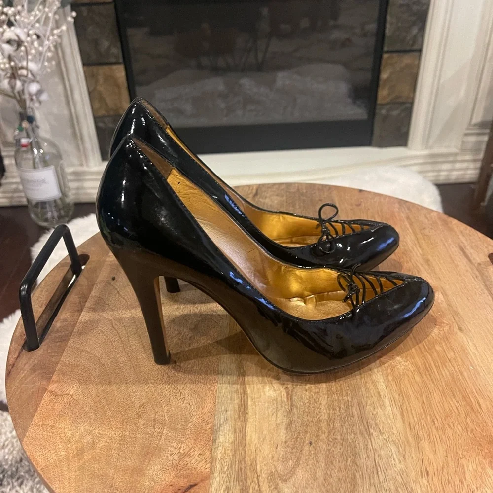 Report Signature Black leather heel - Picture 2 of 5